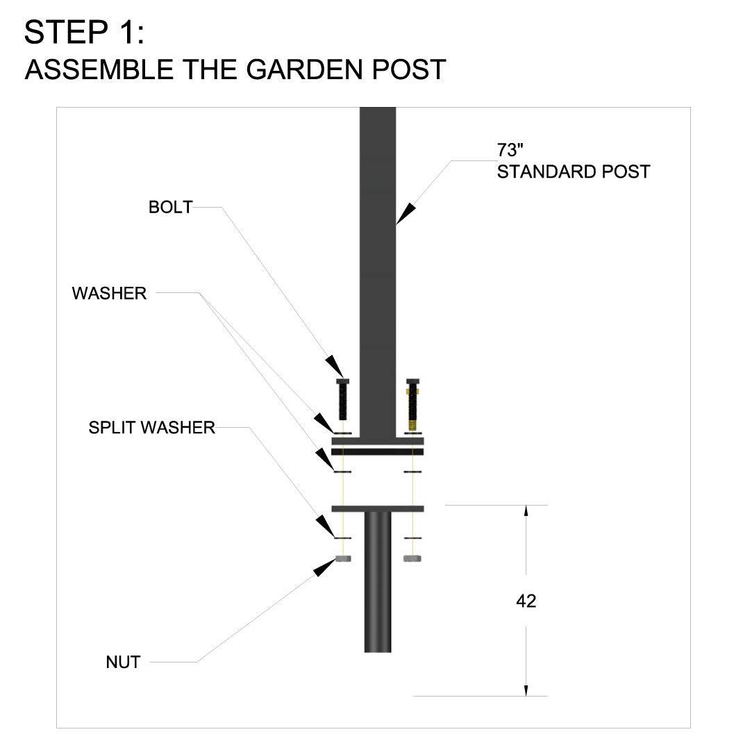 Poste de jardín en el suelo